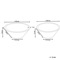 Set di 2 ciotole per frutta in legno di mango fatte a mano in stile moderno marrone chiaro
