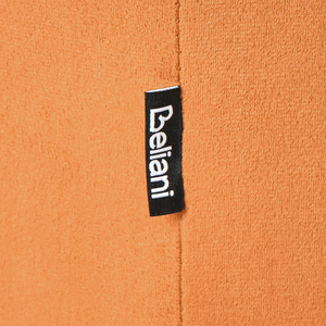 Pouf ottomana poggiapiedi rotondo in velluto arancione moderno