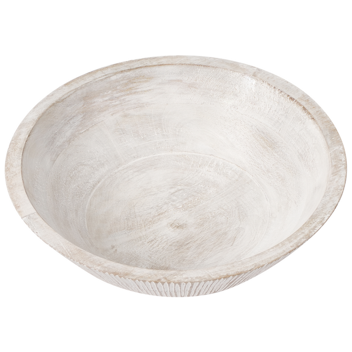 Set di 2 ciotole per frutta in legno di mango fatte a mano in stile moderno marrone chiaro