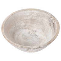 Set di 2 ciotole per frutta in legno di mango fatte a mano in stile moderno marrone chiaro