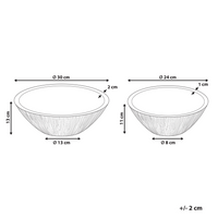 Set di 2 ciotole per frutta in legno di mango fatte a mano in stile moderno marrone chiaro