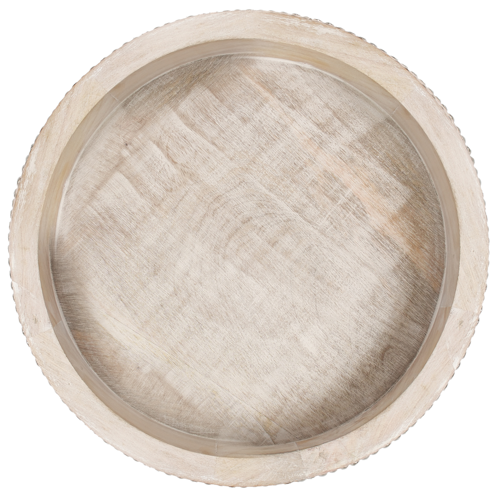 Set elegante e decorativo di 2 vassoi da portata rotondi per torte, supporto per pasticceria, espositore in legno di mango marrone chiaro