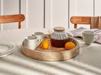 Vassoio di servizio decorativo elegante Supporto per torte Supporto per pasticceria Display Legno di mango Marrone chiaro