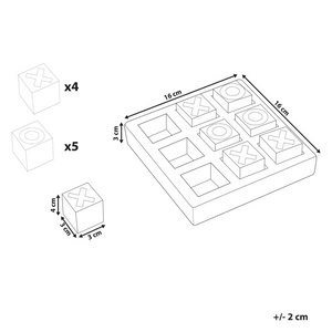 Tavola da gioco Tic-Tac-Toe decorativa in legno di mango Beige accessori sala da pranzo