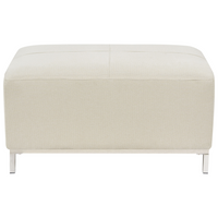 Pouf Poggiapiedi Imbottito Tessuto Beige Rettangolare Minimalista Moderno
