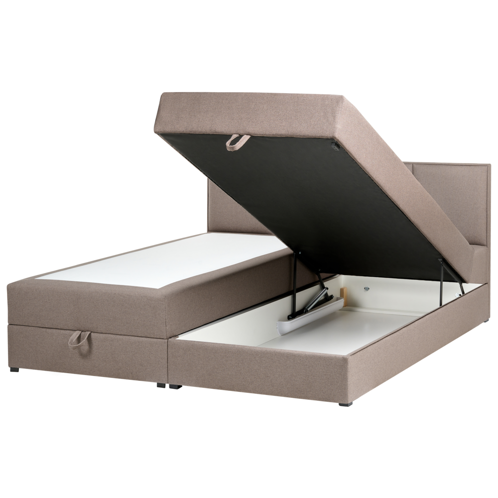 Letto matrimoniale Imbottito Tessuto tortora 160 x 200 cm Con Testiera Trapuntata