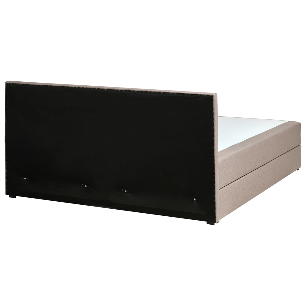 Letto matrimoniale Imbottito Tessuto tortora 160 x 200 cm Con Testiera Trapuntata