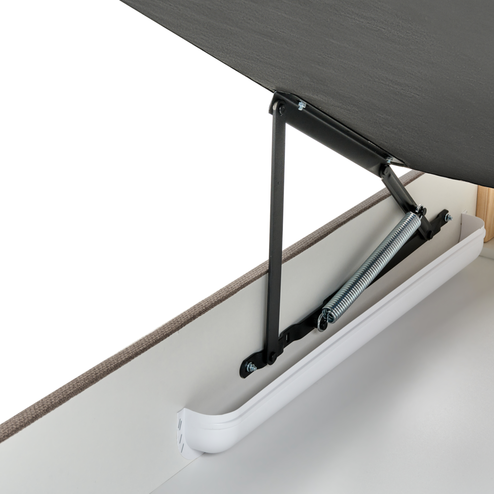 Letto matrimoniale Imbottito Tessuto tortora 160 x 200 cm Con Testiera Trapuntata