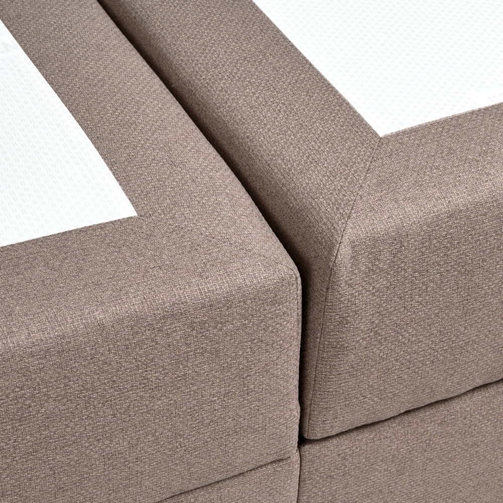 Letto matrimoniale Imbottito Tessuto tortora 160 x 200 cm Con Testiera Trapuntata