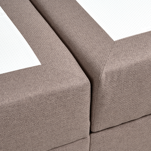 Letto matrimoniale Imbottito Tessuto tortora 160 x 200 cm Con Testiera Trapuntata