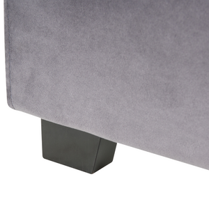 Letto matrimoniale ad acqua in velluto grigio scuro 180 x 200 cm testata imbottita stile moderno