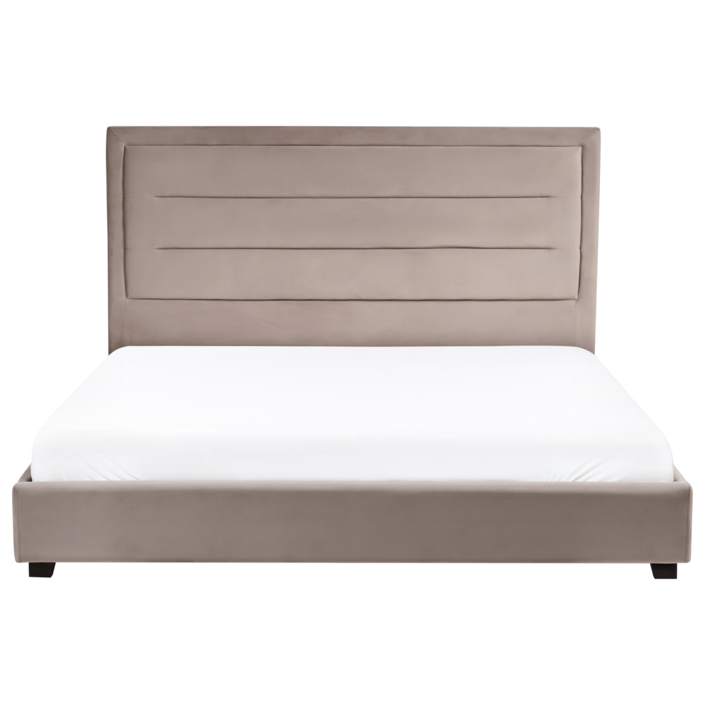 Letto matrimoniale ad acqua in velluto grigio scuro 180 x 200 cm testata imbottita stile moderno