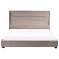 Letto matrimoniale ad acqua in velluto grigio scuro 180 x 200 cm testata imbottita stile moderno