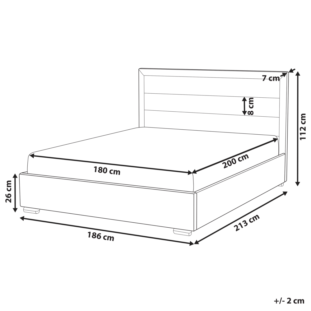 Letto matrimoniale ad acqua in velluto grigio scuro 180 x 200 cm testata imbottita stile moderno