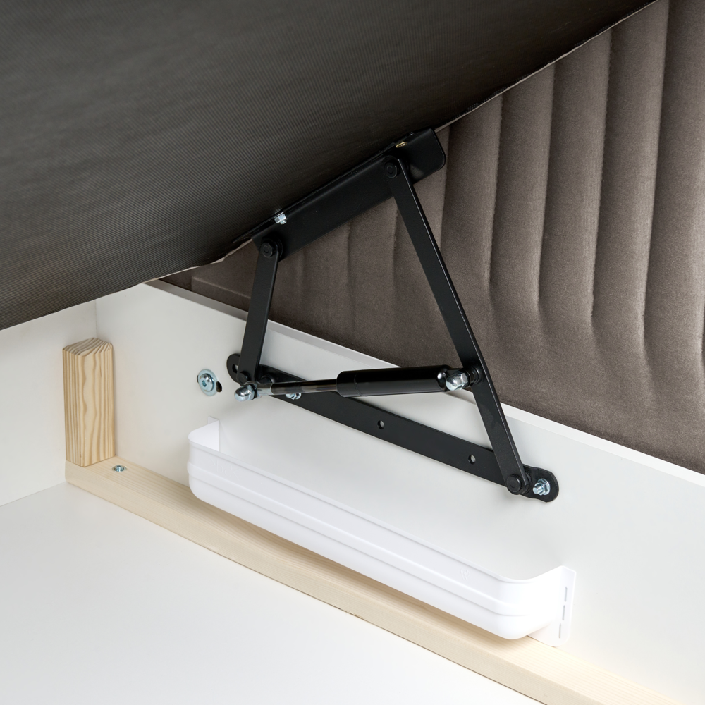 Letto matrimoniale in velluto tortora con contenitore 160 x 200 cm stile glamour