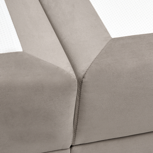 Letto matrimoniale in velluto tortora con contenitore 160 x 200 cm stile glamour