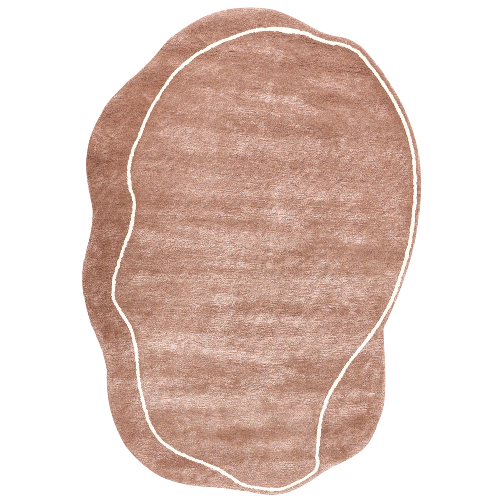 Tappeto moderno in viscosa e lana fatto a mano con motivo geometrico marrone 160 x 230 cm Stile Modern Glam