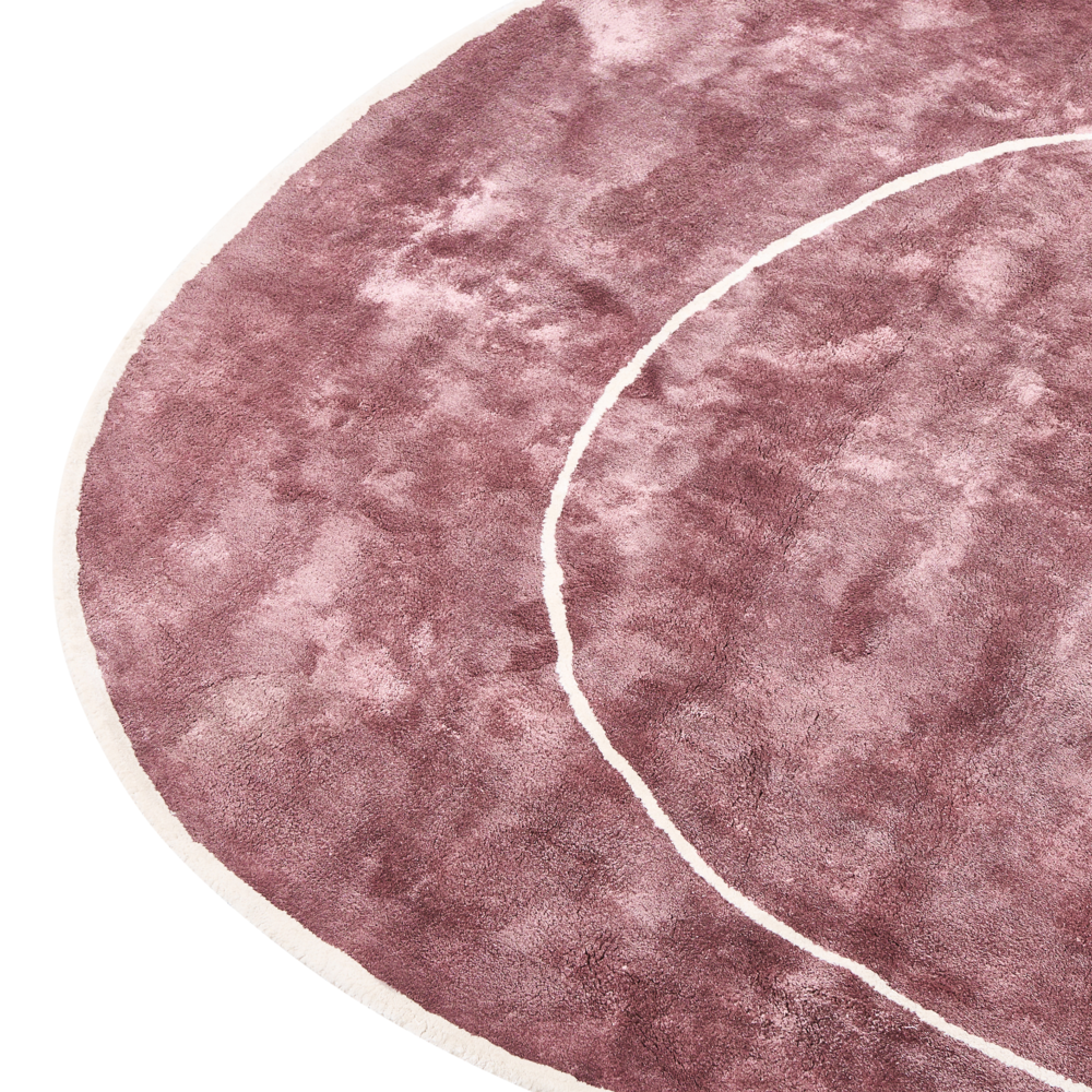 Tappeto per aree rosa in viscosa e lana con motivo geometrico 200 x 200 cm in stile moderno e glam.