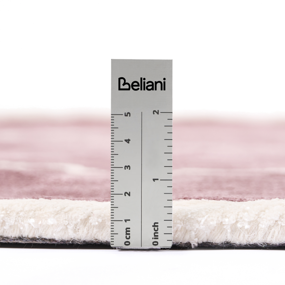 Tappeto per aree rosa in viscosa e lana con motivo geometrico 200 x 200 cm in stile moderno e glam.