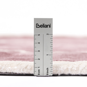 Tappeto per aree rosa in viscosa e lana con motivo geometrico 200 x 200 cm in stile moderno e glam.