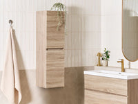 Armadio a muro MDF 2 ripiani Bagno portaoggetti Scandinavo Marrone chiaro