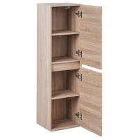 Armadio a muro MDF 2 ripiani Bagno portaoggetti Scandinavo Marrone chiaro