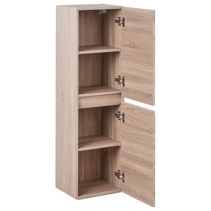 Armadio a muro MDF 2 ripiani Bagno portaoggetti Scandinavo Marrone chiaro