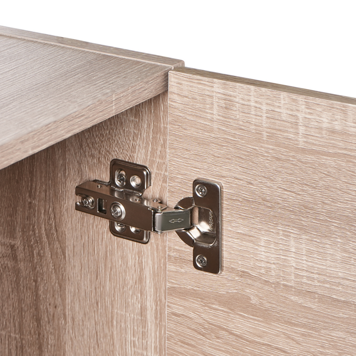 Armadio a muro MDF 2 ripiani Bagno portaoggetti Scandinavo Marrone chiaro