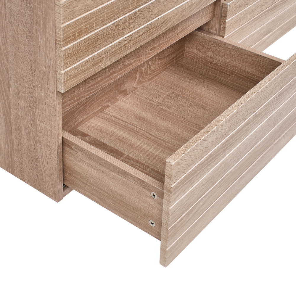 Pensile Vanity con doppio lavabo Unità mobile bagno Legno MDF 2 cassetti 120 x 46 cm Marrone chiaro