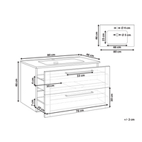 Mobile da bagno con lavabo in legno massiccio 80 x 47 cm Marrone chiaro stile moderno