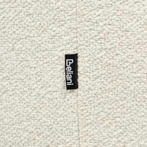 Poltrona Curva Industriale in Bouclé con Base Nera Girevole a 360° Bianco sporco