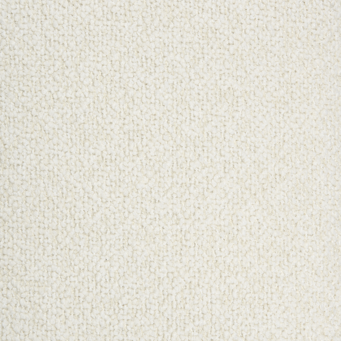 Poltrona Curva Industriale in Bouclé con Base Nera Girevole a 360° Bianco sporco