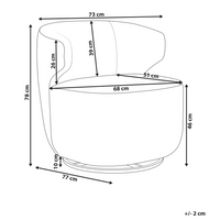 Poltrona Curva Industriale in Bouclé con Base Nera Girevole a 360° Bianco sporco
