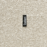 Poltrona Curva Industriale in Bouclé con Base Nera Girevole a 360° Beige chiaro
