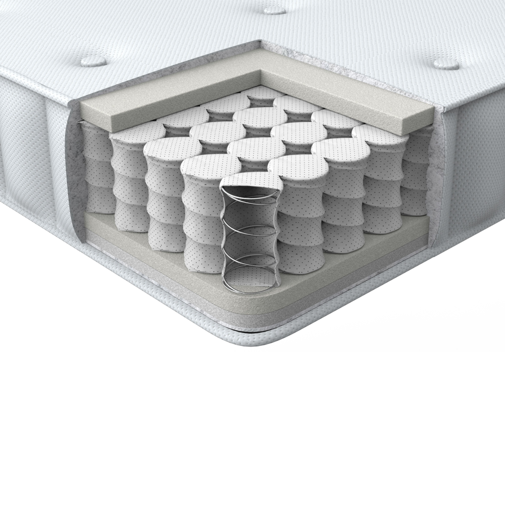 Materasso double face in tessuto di colore bianco 160 x 200 cm medio duro camera da letto