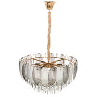 Lampadario in metallo ottone e cristalli di vetro ⌀ 50 cm Lampada a sospensione stile glamour