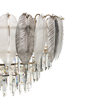 Lampadario in metallo ottone e cristalli di vetro ⌀ 50 cm Lampada a sospensione stile glamour