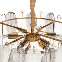 Lampadario in metallo ottone e cristalli di vetro ⌀ 50 cm Lampada a sospensione stile glamour