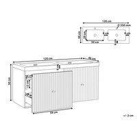 Mobiletto da bagno a muro con doppio lavabo in MDF 4 cassetti 120 x 46 cm Verde smeraldo stile elegante