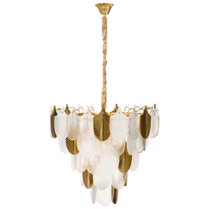 Lampadario in ottone e cristalli di vetro ⌀ 46 cm Lampada a sospensione stile glamour