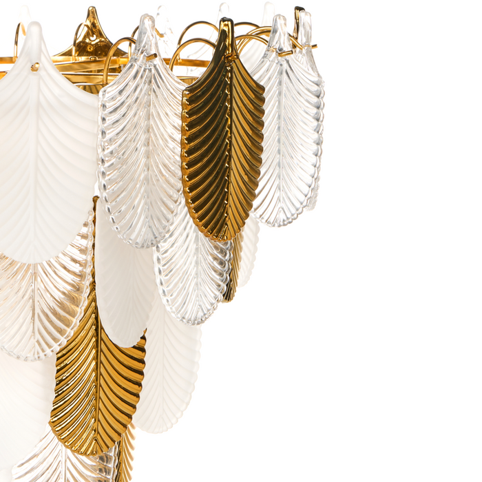 Lampadario in ottone e cristalli di vetro ⌀ 46 cm Lampada a sospensione stile glamour