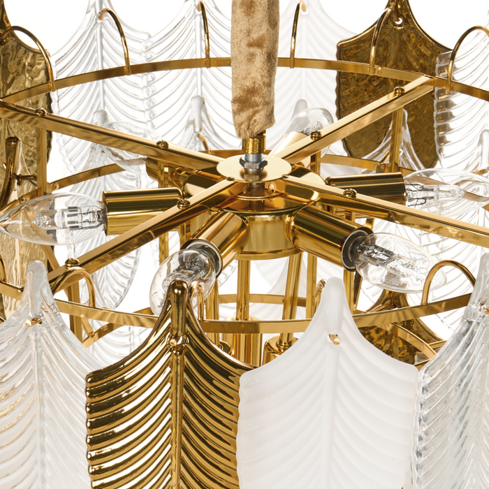 Lampadario in ottone e cristalli di vetro ⌀ 46 cm Lampada a sospensione stile glamour