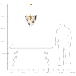 Lampadario in ottone e cristalli di vetro ⌀ 46 cm Lampada a sospensione stile glamour