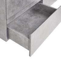 Mobiletto pensile con lavabo in legno MDF 2 cassetti 120 x 46 cm Grigio stile moderno