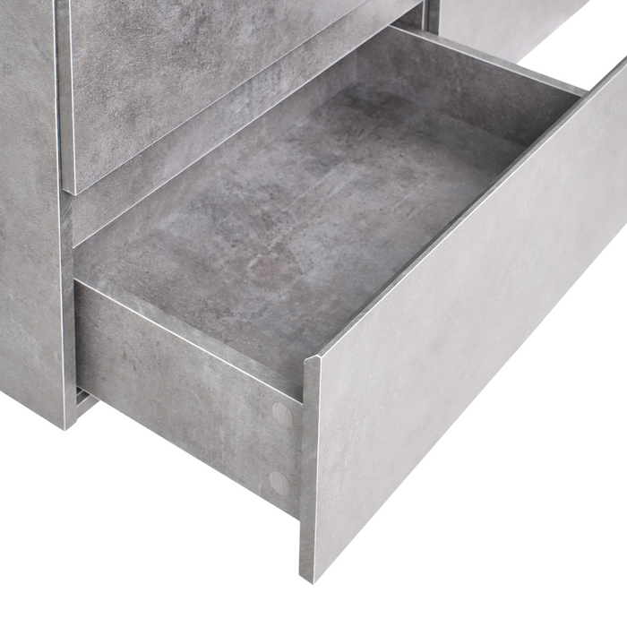 Mobiletto pensile con lavabo in legno MDF 2 cassetti 120 x 46 cm Grigio stile moderno