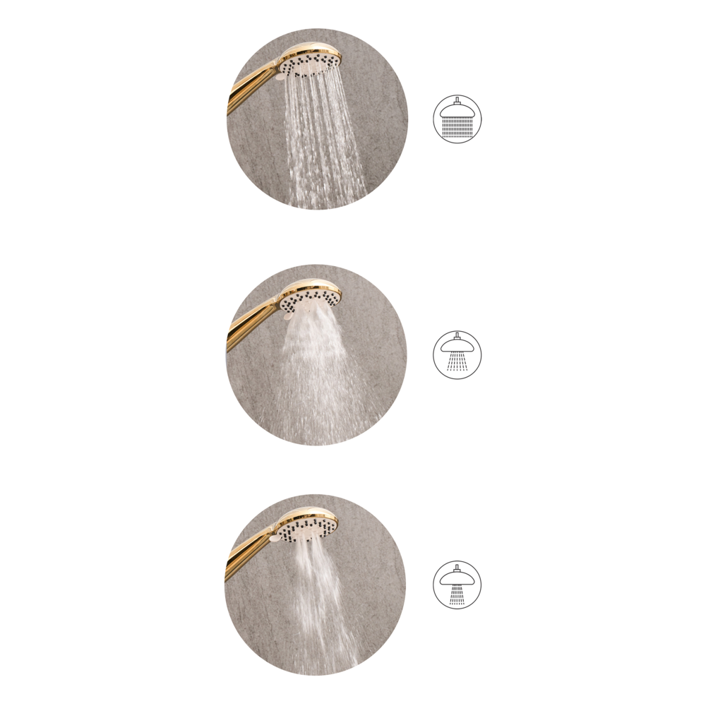 Set doccia con tubo flessibile 3 modalità di spruzzo Metallo argento classico moderno