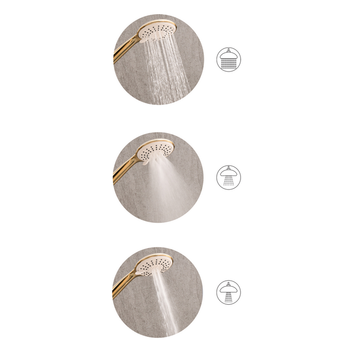 Set doccia con tubo flessibile 3 modalità di spruzzo Metallo argento Tumple