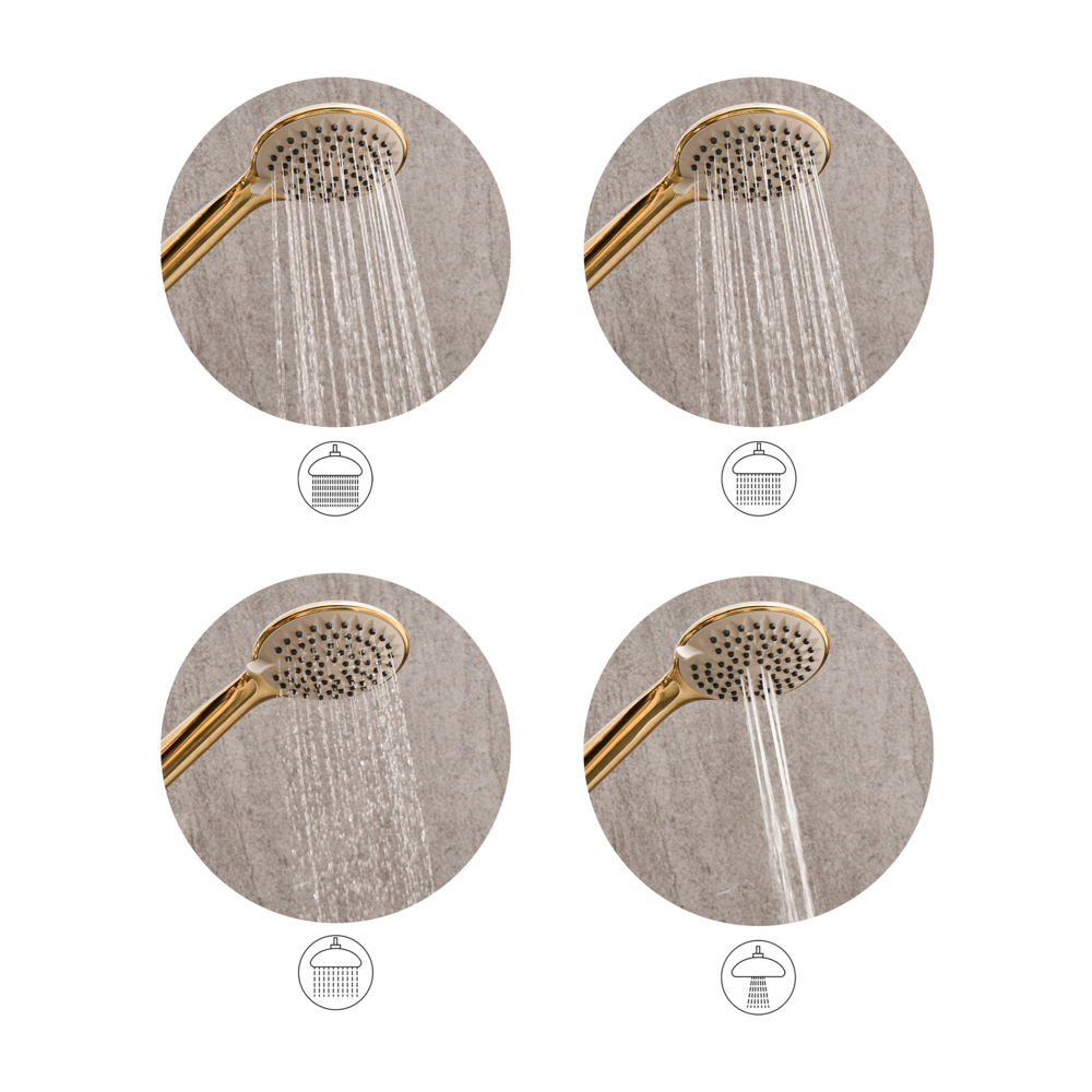 Set doccia classico moderno con tubo 4 modalità di getto Metallo argento Tarma