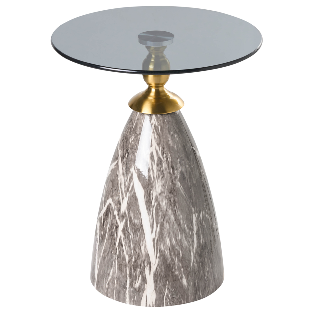 Tavolino in metallo nero con piano in vetro temperato effetto marmo Tavolino da caffÃ¨ piccolo Tavolino finale stile glamour