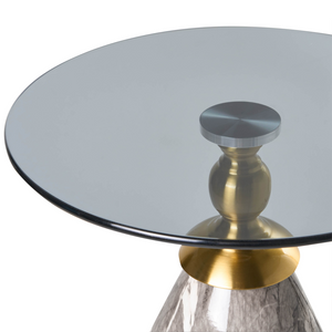 Tavolino in metallo nero con piano in vetro temperato effetto marmo Tavolino da caffÃ¨ piccolo Tavolino finale stile glamour